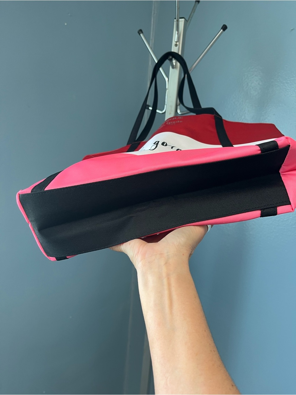 kate spade Red, White & Pink Striped "hello, gorgeous” Shopper Tote - Picture 3 of 6
